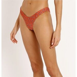 Floral Bikini Bottom - Orange/Red